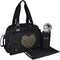 BABY AAN BOORD Gewoon premium luiertas + accessoires - zwart gouden hart