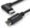Startech.com USB-C kabel - rechtshoekig M/M - 1 m - 3 A - Zwart