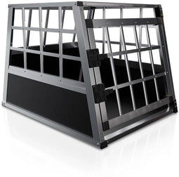 Aluminium hondentransportbox M - Veilig vervoer kleine honden - Zwart