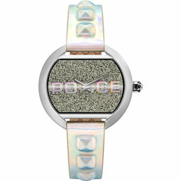 Police Multicolor Leren Horloge Met Grijze Wijzerplaat