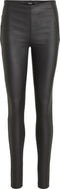 Object Objbelle MW Coated Leggings - Dames Legging met knipbare lengte - Zwart