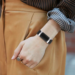 Leren Bandje Geschikt Voor Fitbit Charge 5 - Zwart