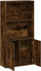 vidaXL - Boekenkast - 60x24x120 - cm - bewerkt - hout - gerookt - eikenkleurig