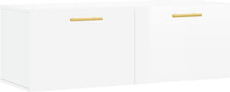 vidaXL - Wandkast - 100x36,5x35 - cm - bewerkt - hout - hoogglans - wit