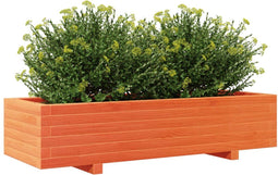 vidaXL - Plantenbak - 110x40x26,5 - cm - massief - grenenhout - wasbruin