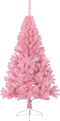 vidaXL - Kunstkerstboom - met - standaard - half - 120 - cm - PVC - roze