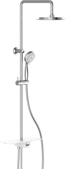 SCHÜTTE Aquastar Douchesysteem - Regendouche - Geïntegreerd Planchet Push-Button Omsteller - Chroom & Wit