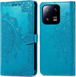 iMoshion Hoesje Geschikt voor Xiaomi 13 Pro Hoesje Met Pasjeshouder - iMoshion Mandala Bookcase - Turquoise