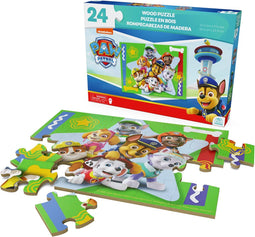 PAW Patrol - 24-delige houten legpuzzel met Chase, Skye, Marshall, Everest, Zuma, Rocky en Rubble - PAW Patrol-speelgoed - uitkijktorenpuzzels