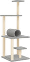 vidaXL - Kattenmeubel - met - sisal - krabpalen - 136 - cm - lichtgrijs
