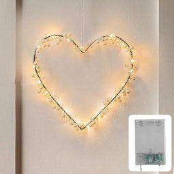 CozyHome 20 stuks hartvormige lampjes op batterijen, wit licht