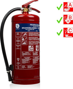 Smartwares BB6 - Poederbrandblusser 6kg - Geschikt voor brandklasse A B C - Incl ophangbeugel - Rood