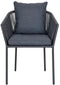 House Nordic Salerno - Tuinstoel - Aluminium polyester - Donkergrijs zwart (set van 4)