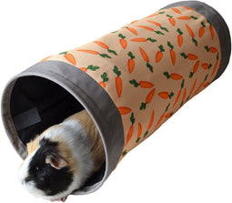 Rosewood Knaagdier Tunnel Wortelprint - Knaagdierspeelgoed - Grijs/Oranje - 50 x 22 x 22 cm
