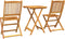vidaXL - 3-delige - Tuin - Bistro - Set - - - Massief - Acaciahout