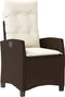 vidaXL - Tuinstoel - verstelbaar - met - kussens - poly - rattan - bruin