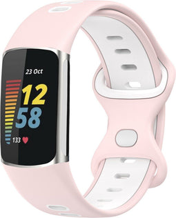 imoshion Siliconen sport bandje - Geschikt voor Fitbit Charge 6, Charge 5 - Roze - One Size