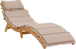 vidaXL - Ligbed - met - kussen - massief - acaciahout - taupe