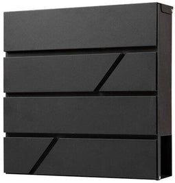 BRASQ Brievenbus Deluxe Zwart PB200 - Wandbrievenbus met Slot en Krantenvak - Hangend