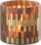 J-Line windlicht Chic - glas - bruin/goud - small - 2 stuks