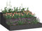 vidaXL - Tuinbak - 3-laags - 90x90x35 - cm - Zwart - Staal