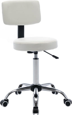 Alora - Tabouret comfort - Zadelkruk - Wit - kruk - kapperskruk