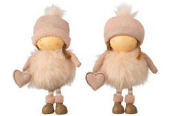 J-Line Meisje Winter Hart Poly Roze Large Assortiment Van 2