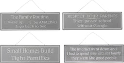 J-Line plakkaat Mix 1 Engels/Frans - metaal - grijs/wit - 4 stuks