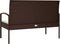 vidaXL - Tuinbank - met - kussen - 105 - cm - poly - rattan - bruin