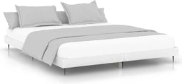 vidaXL - Bedframe - bewerkt - hout - wit - 150x200 - cm