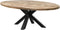HSM Collection Ovale eettafel - 180x100 cm - massief mangohout/metaal