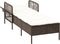 vidaXL - Ligbed - met - Kussen - Bruin - Poly - Rattan