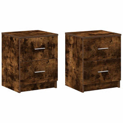 vidaXL - Nachtkastjes - 2 - st - met - 2 - lades - 40x36x50 - cm - gerookt - eikenkleurig