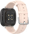 Somstyle Luxe Tailed Leren Bandje Geschikt Voor Fitbit Versa 3, Sense - Roze