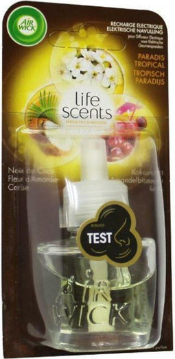 Air Wick - Elektrische Geurverspreider - 3x Navulling 19ml - Tropische geur kokosnoot amandelbloesem kersen (3 stuks)