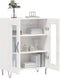 vidaXL - Dressoir - 69,5x34x90 - cm - bewerkt - hout - hoogglans - wit