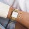 Cluse La Tétragone - Polshorloge - 28.5 mm - Goudkleurig mesh bandje - Wit