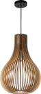 Atmooz - Hanglamp Zita M - E27 - Hout - Rond - Kleur Naturel - Woonkamer / Slaapkamer / Eetkamer - Plafondlamp - Hoogte 190cm