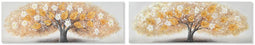 Schilderij Home ESPRIT Gouden Canvas Hout MDF Boomstructuur Traditioneel 90 x 3 x 30 cm (2 Stuks)