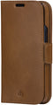 dbramante1928 iPhone 13 - Flip cover - Magneetsluiting en ruimte voor pasjes - Cognac