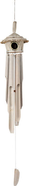 J-Line Windgong Vogelhuisje Bamboe Wit Large