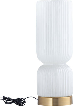PTMD Zhen White embossed rib glass table lamp L
