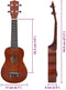 vidaXL - Ukuleleset - met - tas - voor - kinderen - sopraan - 21'' - donkerhoutkleurig