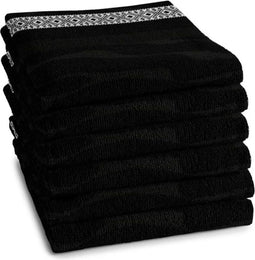 DDDDD Africa Keukendoek - Set van 6 - 100% Katoen - Zwart-wit (6 stuks)