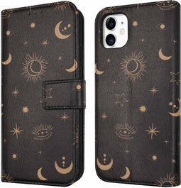 iMoshion Hoesje Geschikt voor iPhone 11 Hoesje Met Pasjeshouder - iMoshion Design Bookcase smartphone - Zwart / Sky Black
