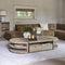 Riviera Maison Salontafel rond - Milan Coffee Table Parquet Dia 90 - Gerecycled Eikenhout, IJzer - Bruin