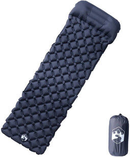 vidaXL - Kampeermatras - met - kussen - opblaasbaar - 1-persoons - grijs