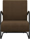 vidaXL Fauteuil stof donkerbruin