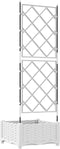 vidaXL - Tuinplanter - met - Trellis - Wit - 40x40x125,5 - cm