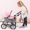 Bayer Design - Poppenwagen Trendy - Verstelbare duwstang - Grijs Roze
